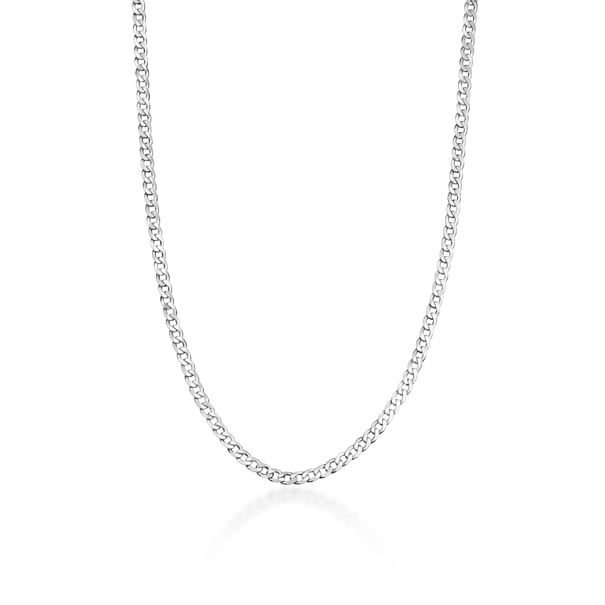 2.5 mm Men’s Silver Miami Cuban Link Chain Necklace