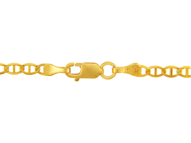 2.53 mm Gold Flat Mariner Link Chain Necklace, view 2