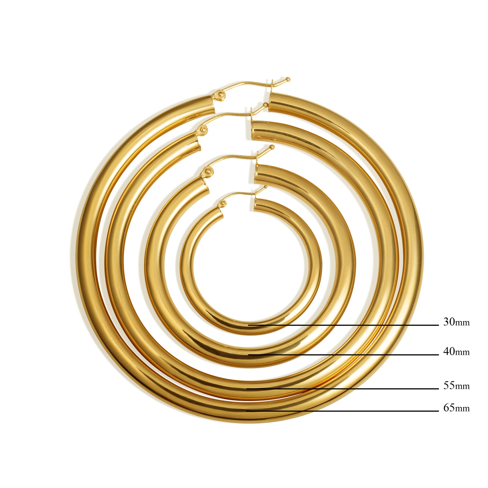 2 mm 14K Gold Hoop Earrings, view 2