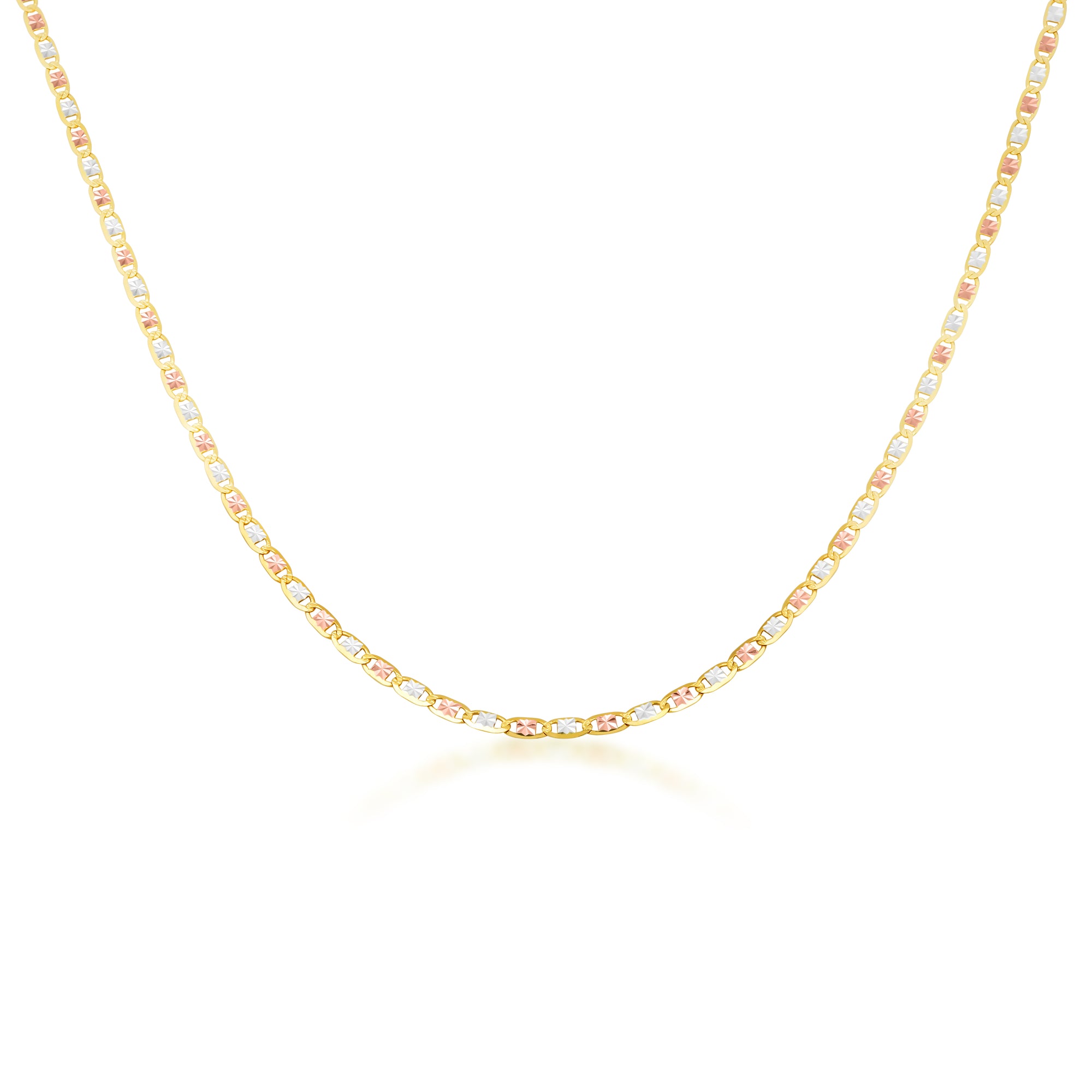 2 mm/2.5 mm Gold Valentino Chain Link Necklace