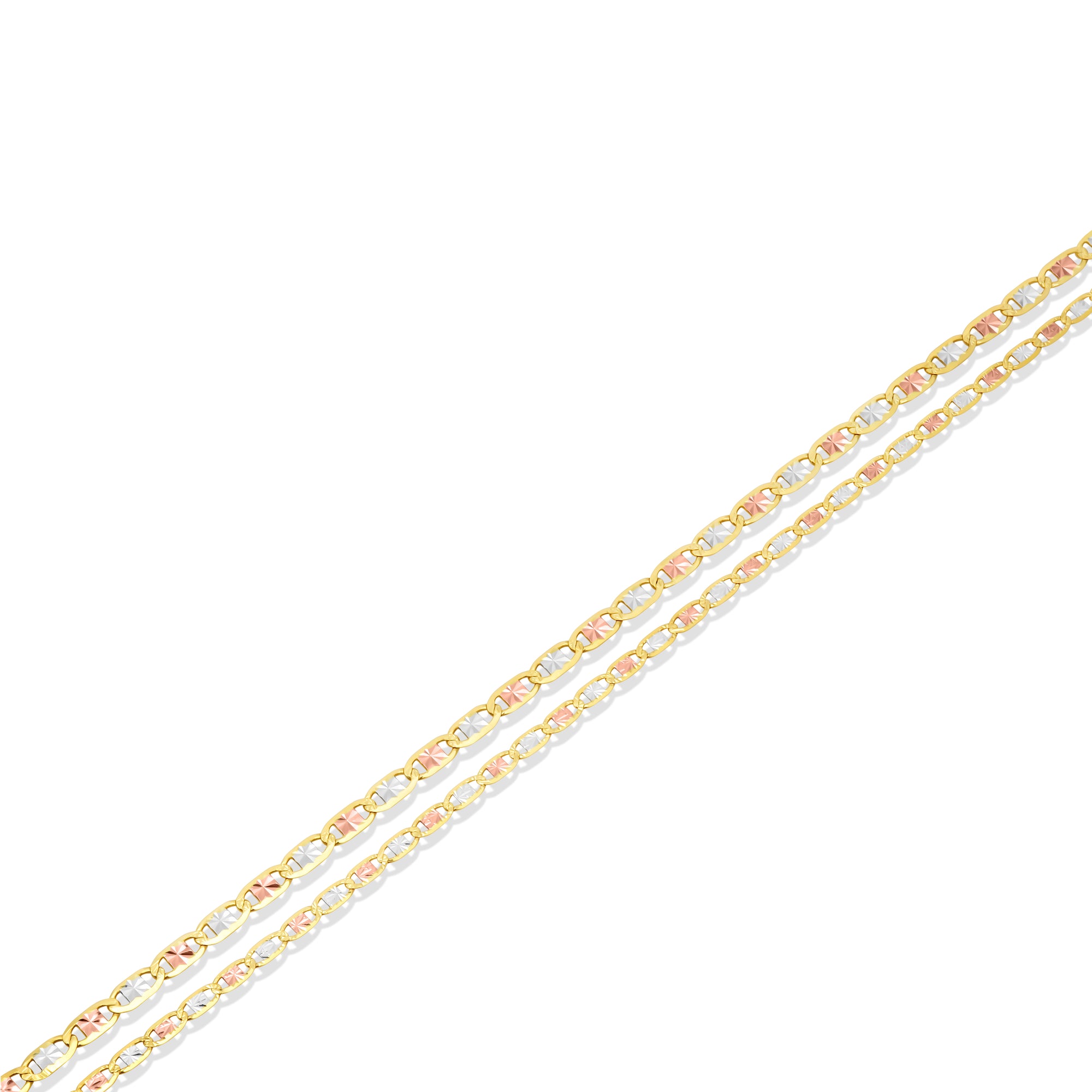 2 mm/2.5 mm Gold Valentino Chain Link Necklace, view 5
