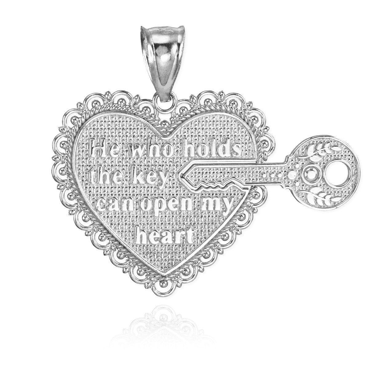 2pc Gold "Key of my Heart" Detachable Pendant, view 6