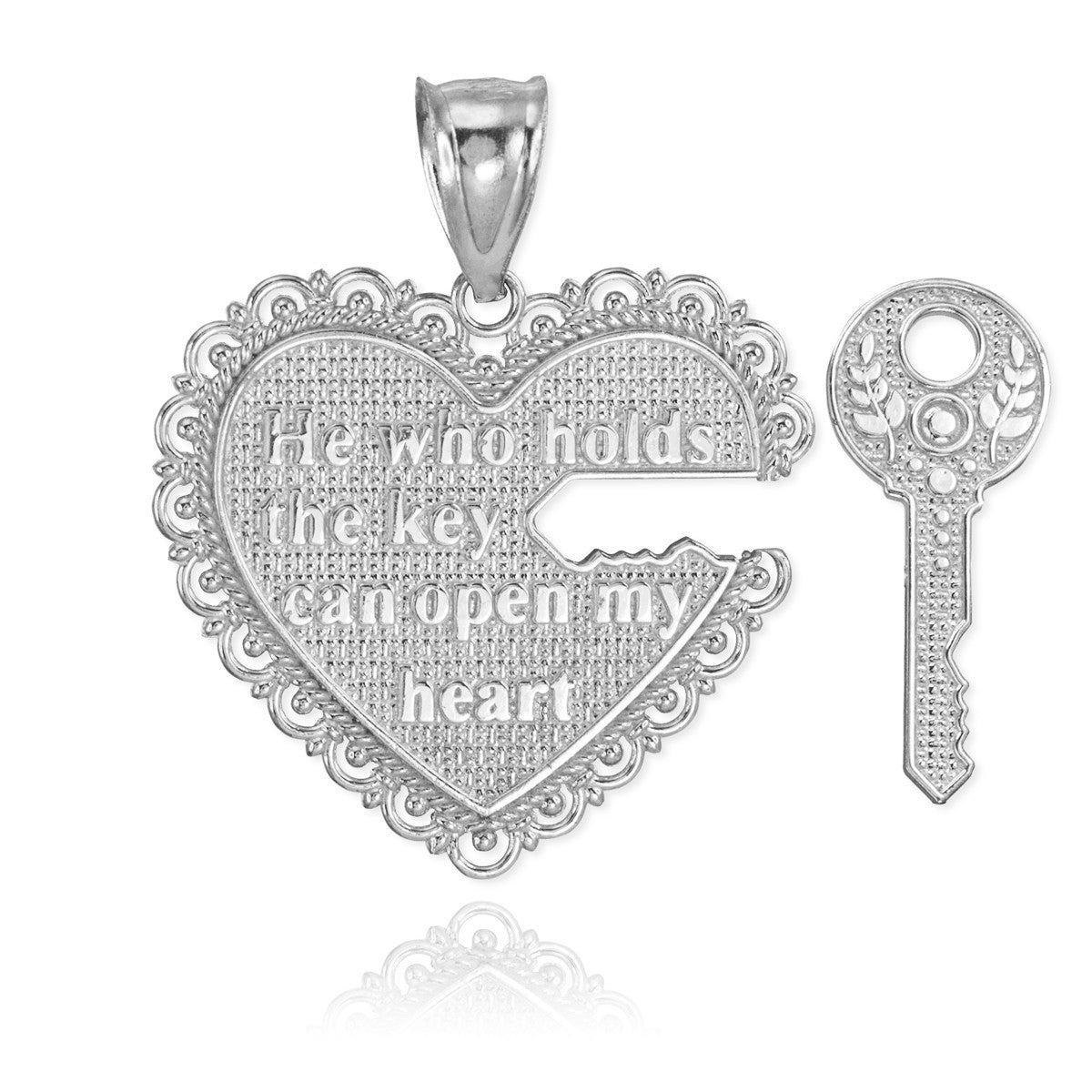 2pc Gold "Key of my Heart" Detachable Pendant, view 7