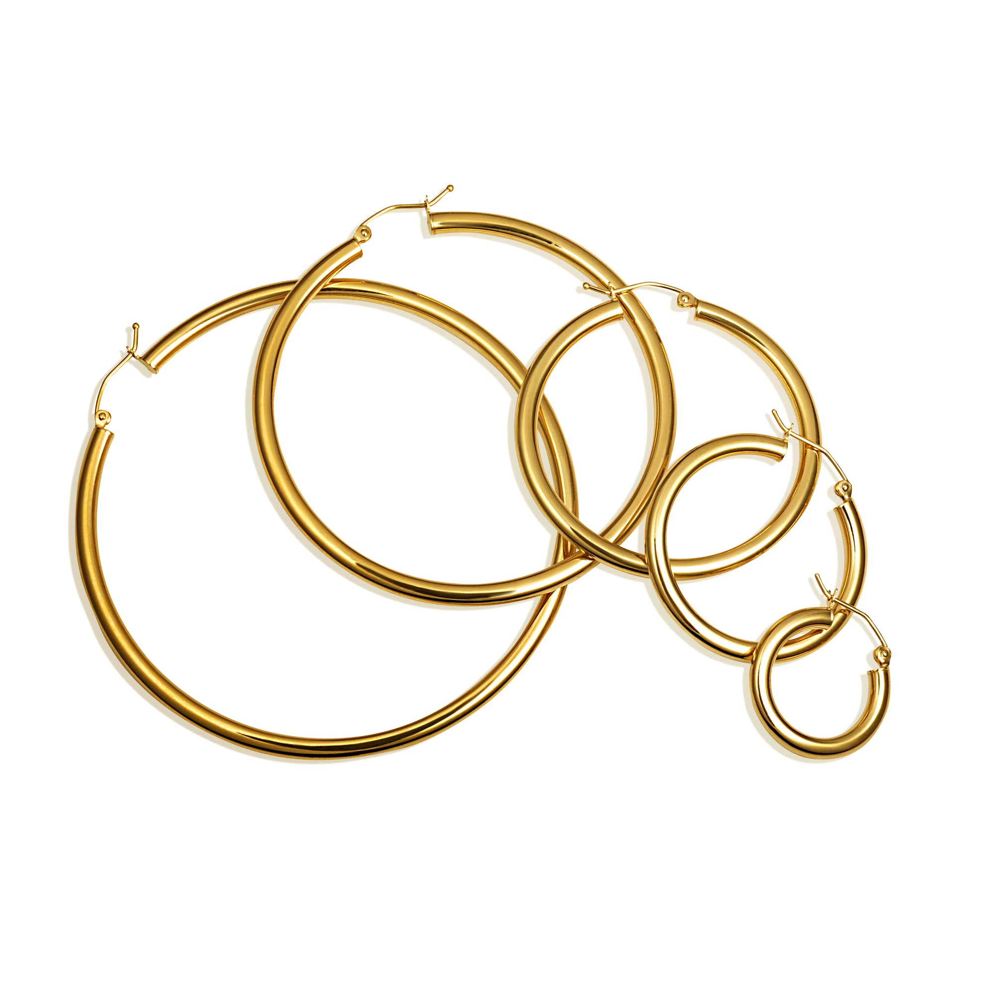 3 mm 14K Gold Hoop Earrings
