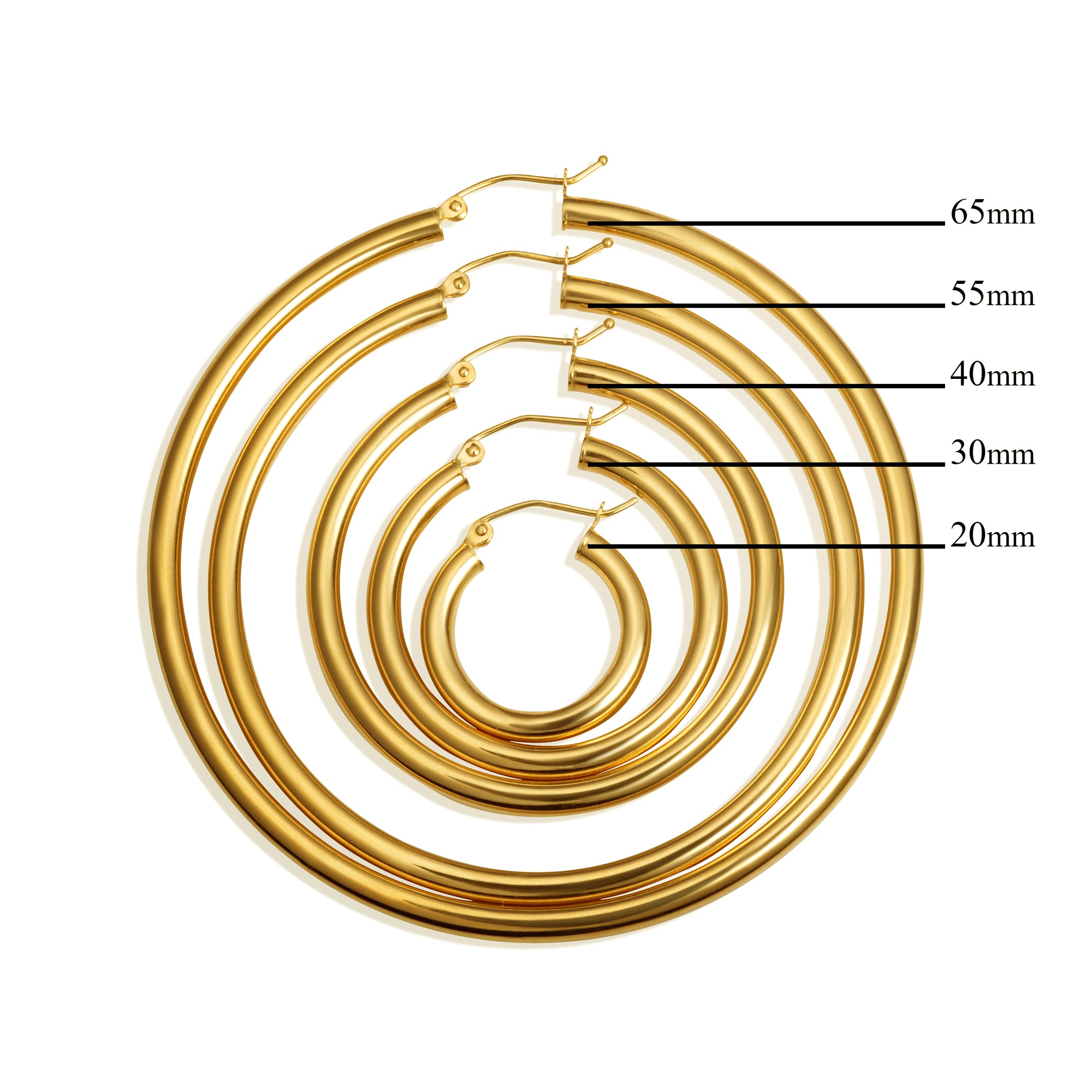 3 mm 14K Gold Hoop Earrings, view 6