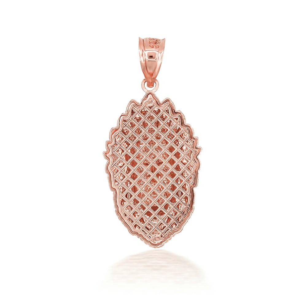 3D 10K/14K Gold Apache Pendant Necklace with Caged Back, view 7