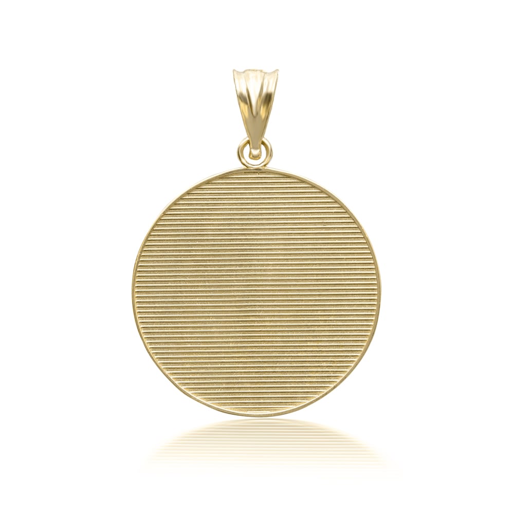 3D 10K/14K Solid Gold Saint Francis Protect Us Pendant Necklace, view 2