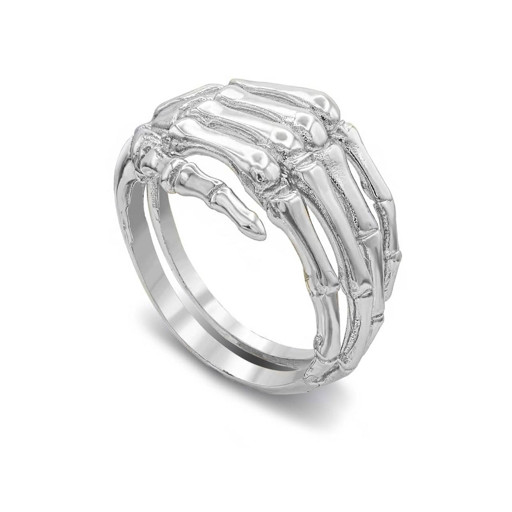 3D Hand Skeleton Ring in Sterling Silver