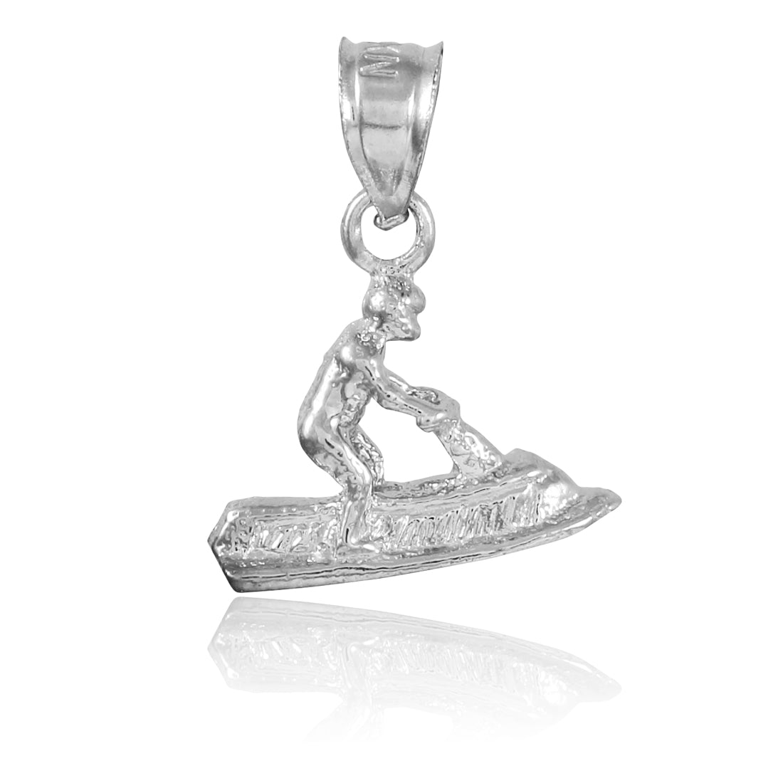 3D Jet Ski Silver Charm Necklace, view 2