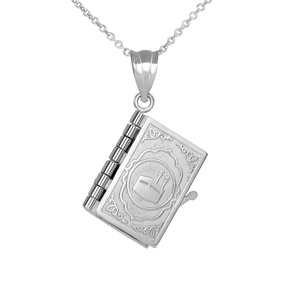 3D Moveable Koran Pendant Necklace in Sterling Silver