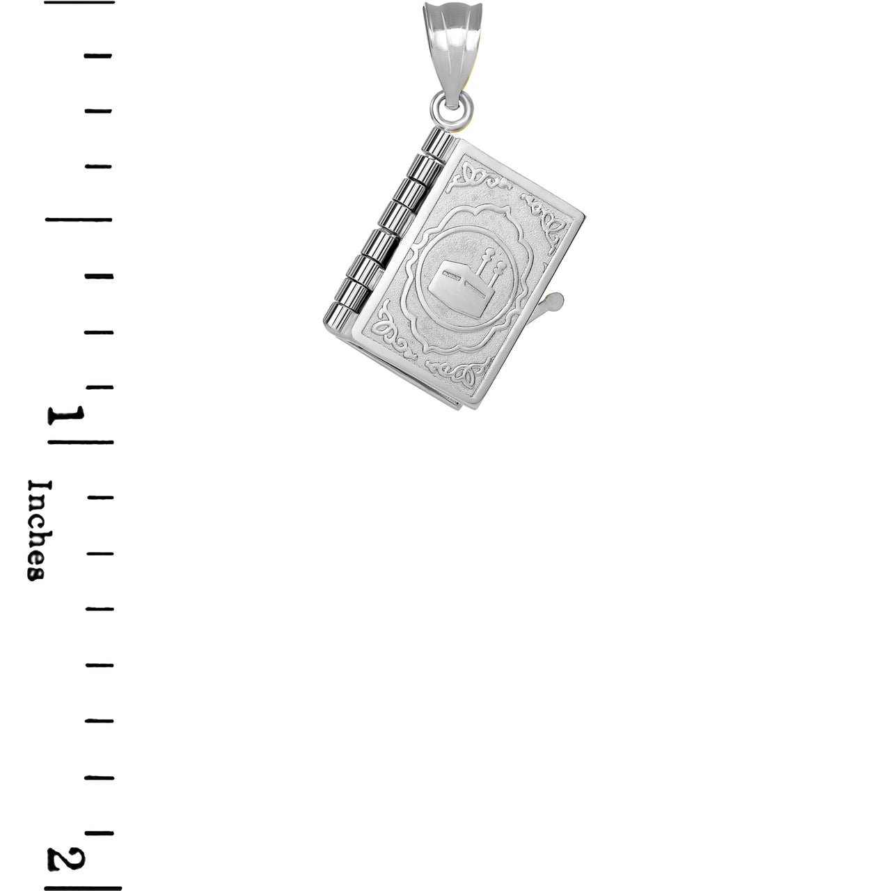 3D Moveable Koran Pendant Necklace in Sterling Silver, view 4
