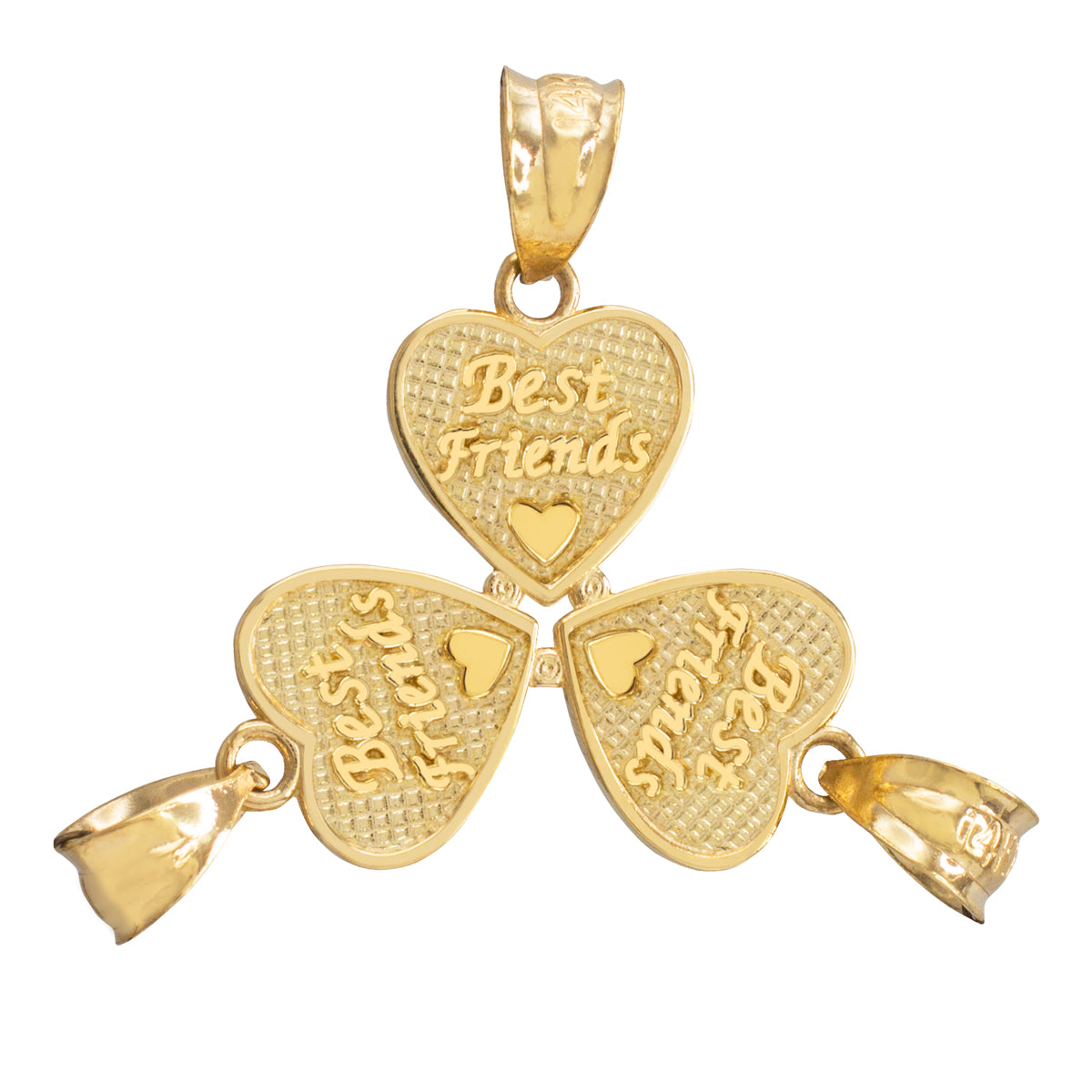 3pc Gold 'Best Friends' Heart Charm Necklace Set, view 2