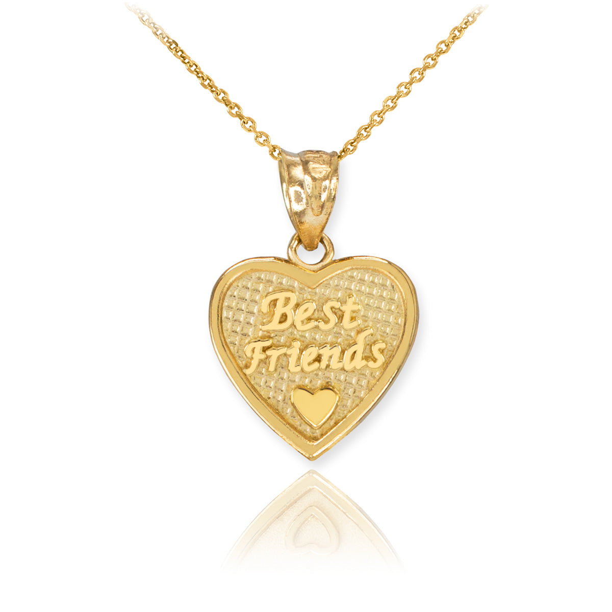 3pc Gold 'Best Friends' Heart Charm Necklace Set, view 3