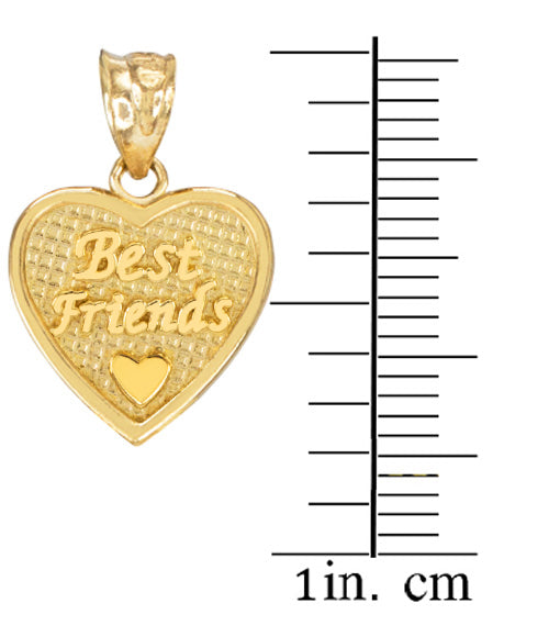 3pc Gold 'Best Friends' Heart Charm Necklace Set, view 4