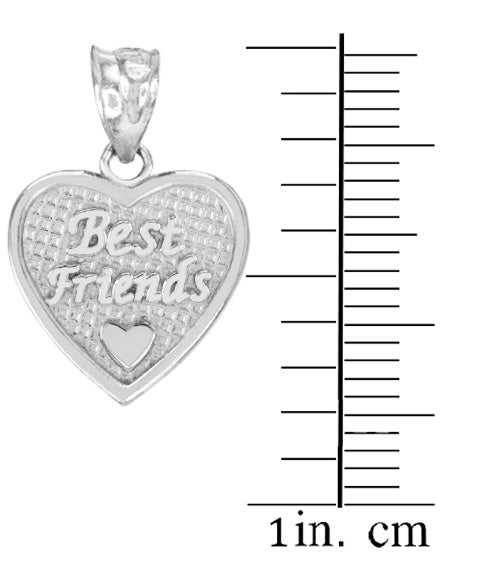 3pc Sterling Silver 'Best Friends' Heart Charm Set, view 2
