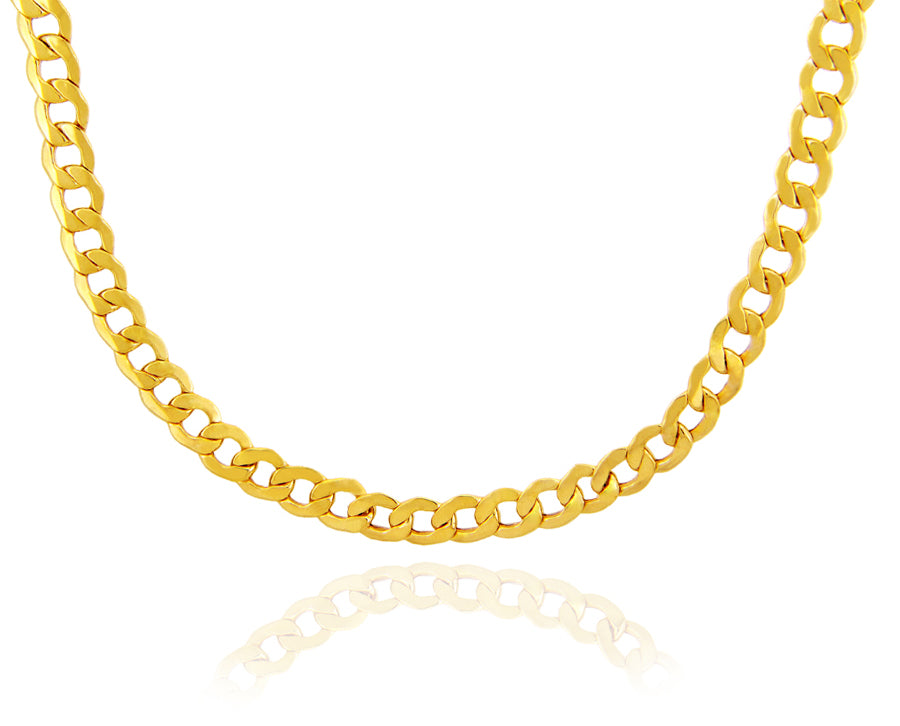 4.73 mm Hollow Men's Gold Miami Cuban Link Chain Necklace