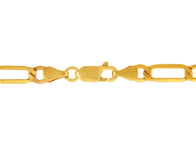 5 mm Hollow 10K Gold Figaro Chain Link Necklace, view 2