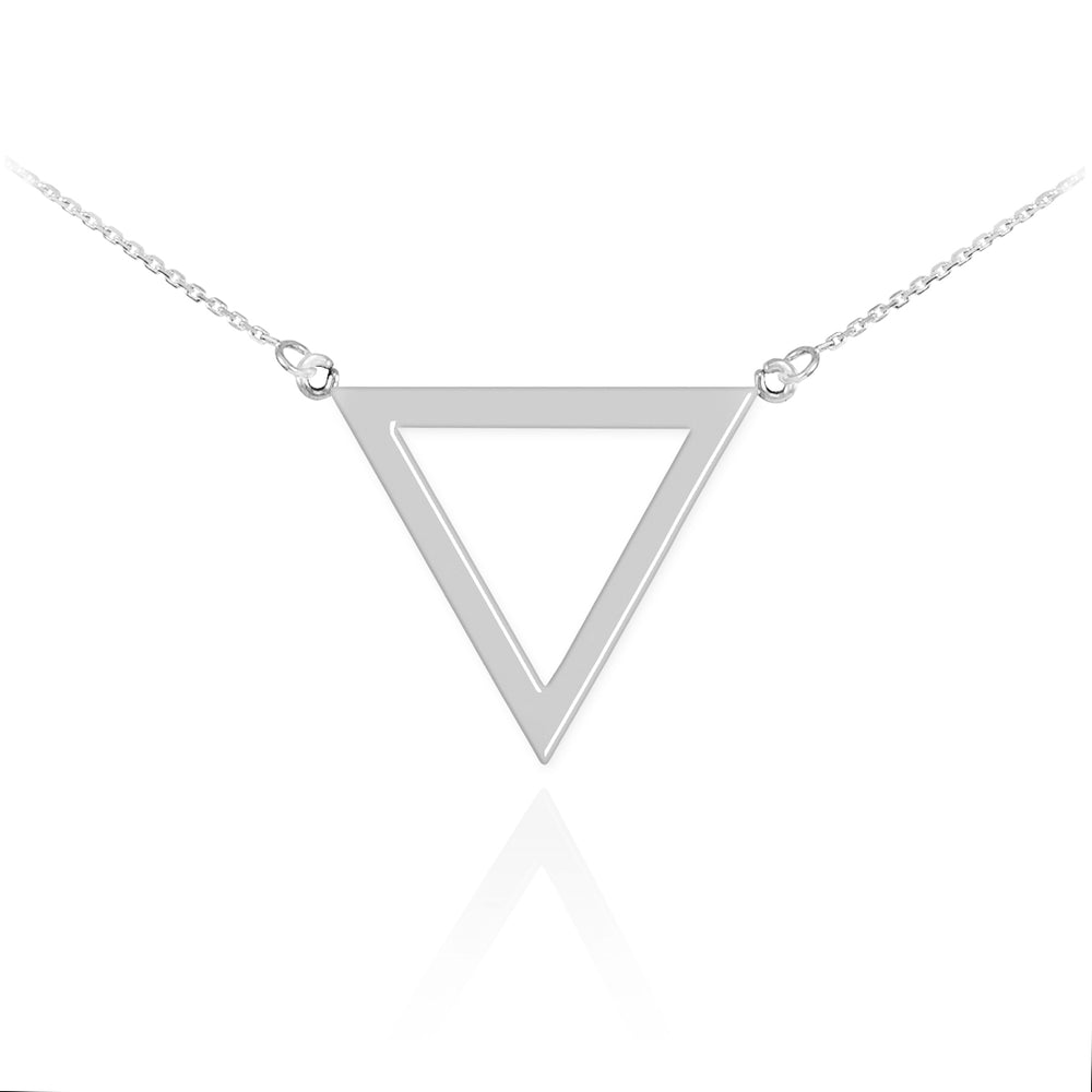 925 Polished Sterling Silver Triangle Shaped Necklace