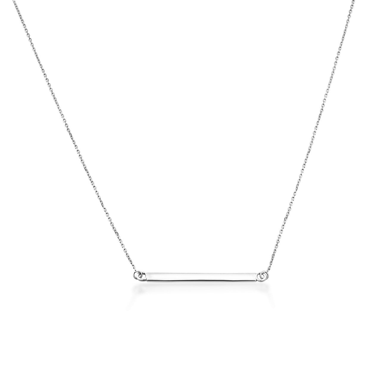 925 Solid Sterling Silver Straight Bar Necklace
