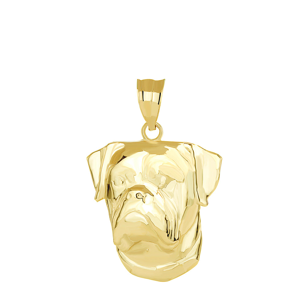 American Bulldog Head Pendant Necklace in Gold, view 2
