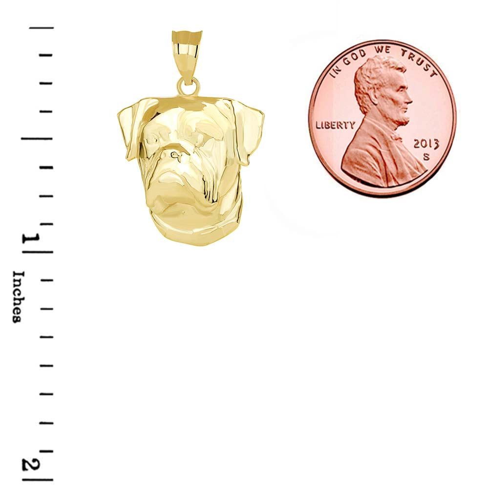 American Bulldog Head Pendant Necklace in Gold, view 3