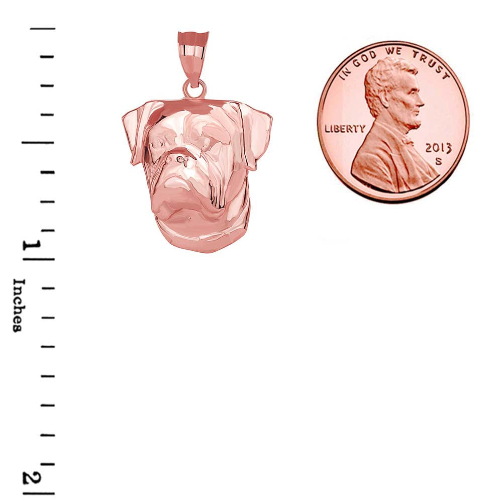 American Bulldog Head Pendant Necklace in Gold, view 6