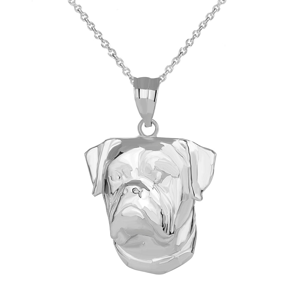 American Bulldog Head Pendant Necklace in Gold, view 7