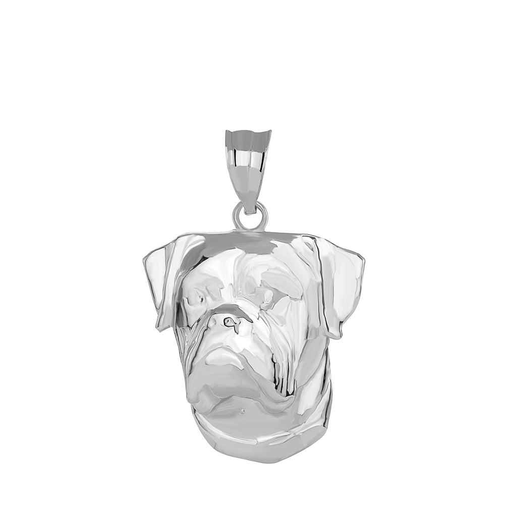 American Bulldog Head Pendant Necklace in Gold, view 8