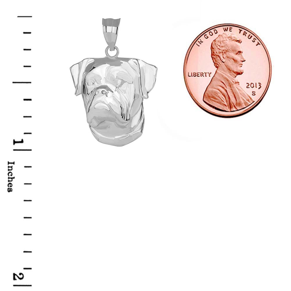 American Bulldog Head Pendant Necklace in Gold, view 9