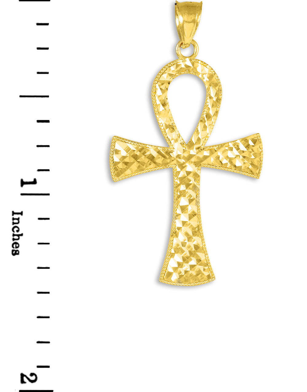 Ankh Cross Gold Pendant Necklace, view 3
