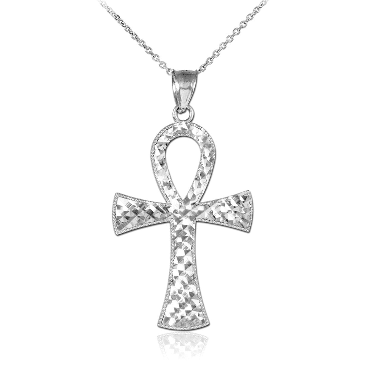 Ankh Cross Gold Pendant Necklace, view 4