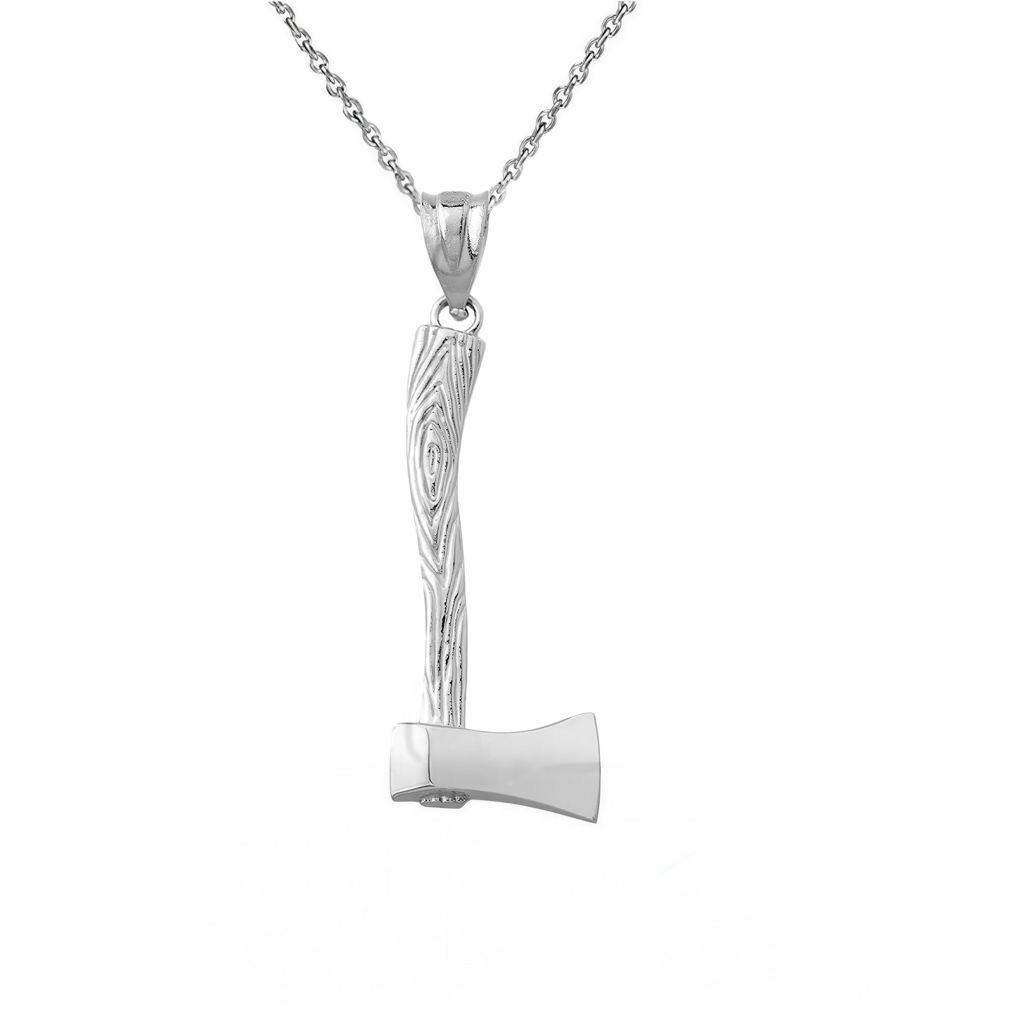 Axe Charm Pendant Necklace in Sterling Silver