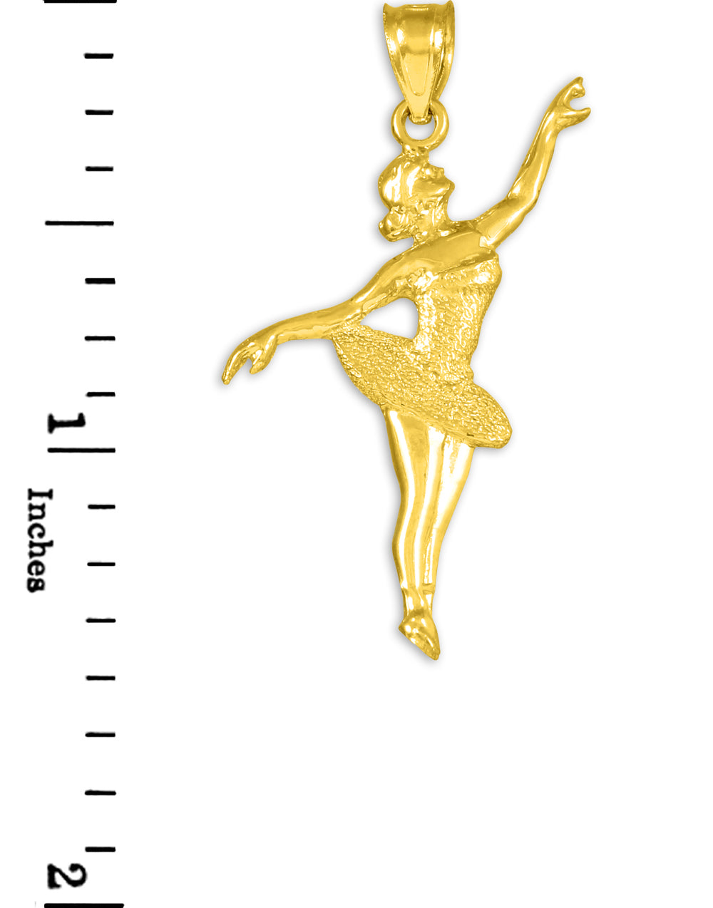 Ballet Dancer Gold Charm Pendant Necklace, view 2