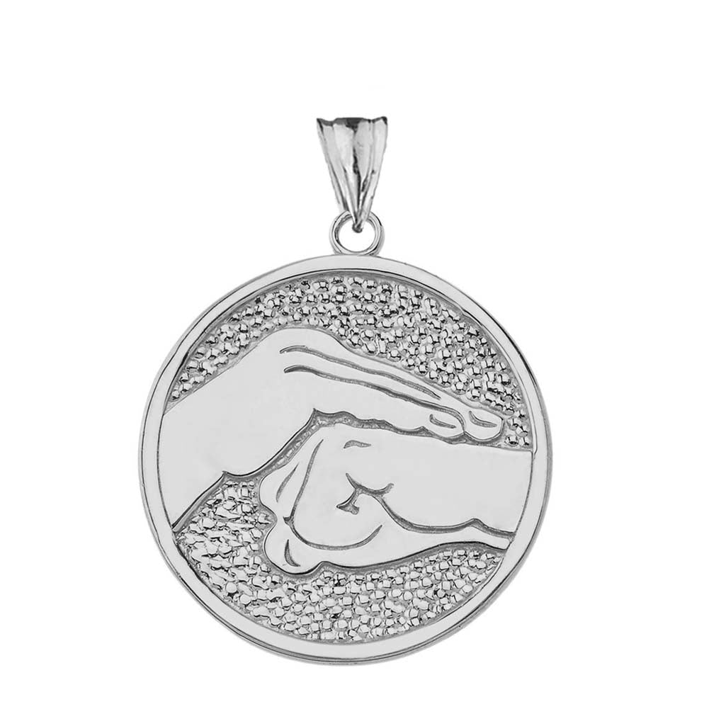 Bao Quan Martial Arts Hand Symbol Pendant Necklace In Sterling Silver, view 2