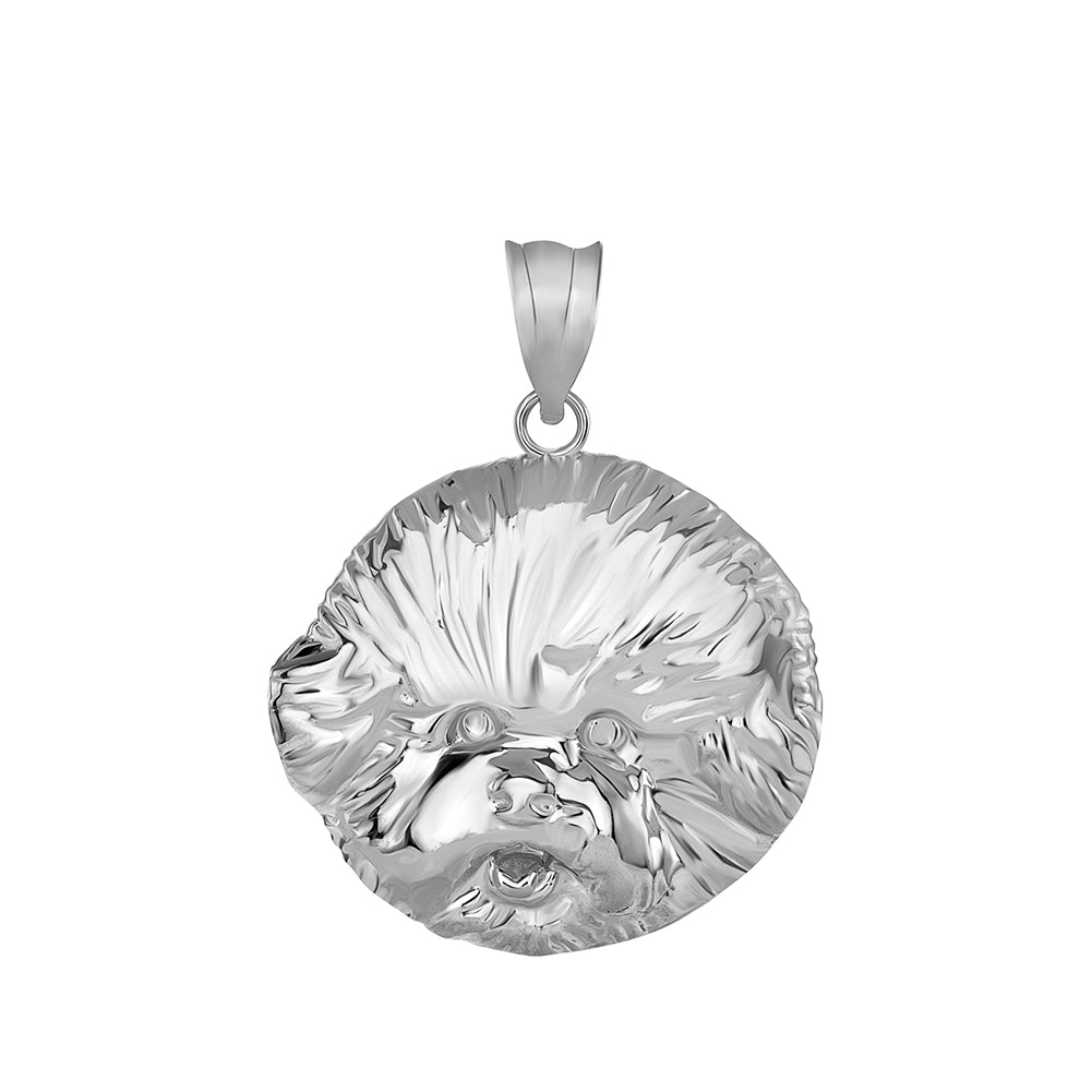 Bichon Frise Dog Head Pendant Necklace in Sterling Silver, view 2