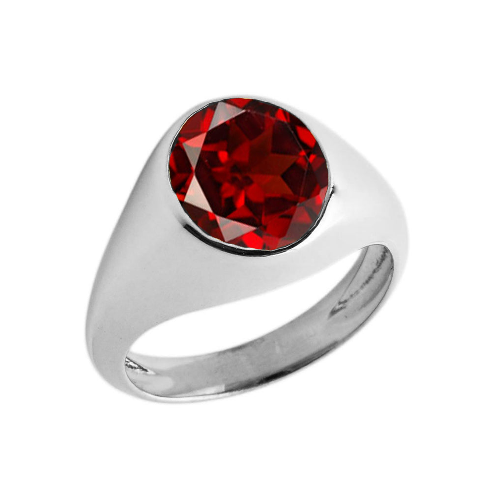 Birthstone Gentleman's Pinky Ring in Sterling Silver, view 2