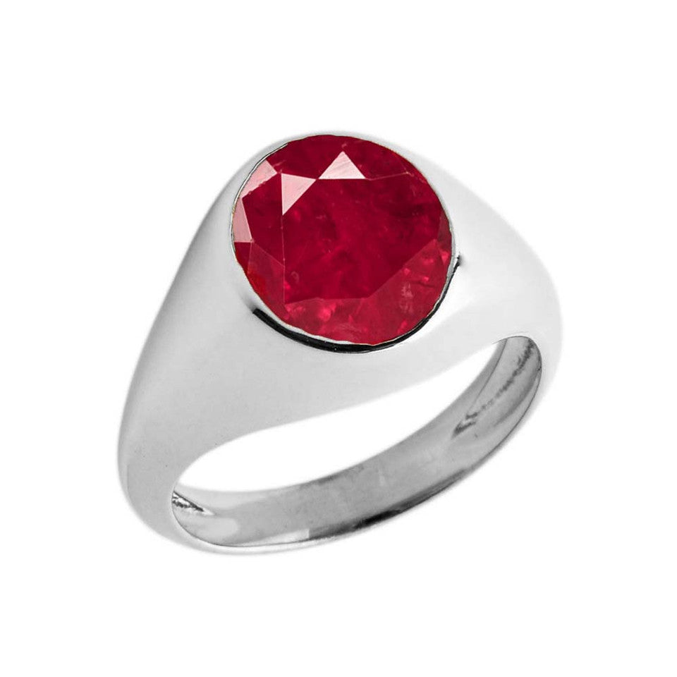Birthstone Gentleman's Pinky Ring in Sterling Silver, view 3