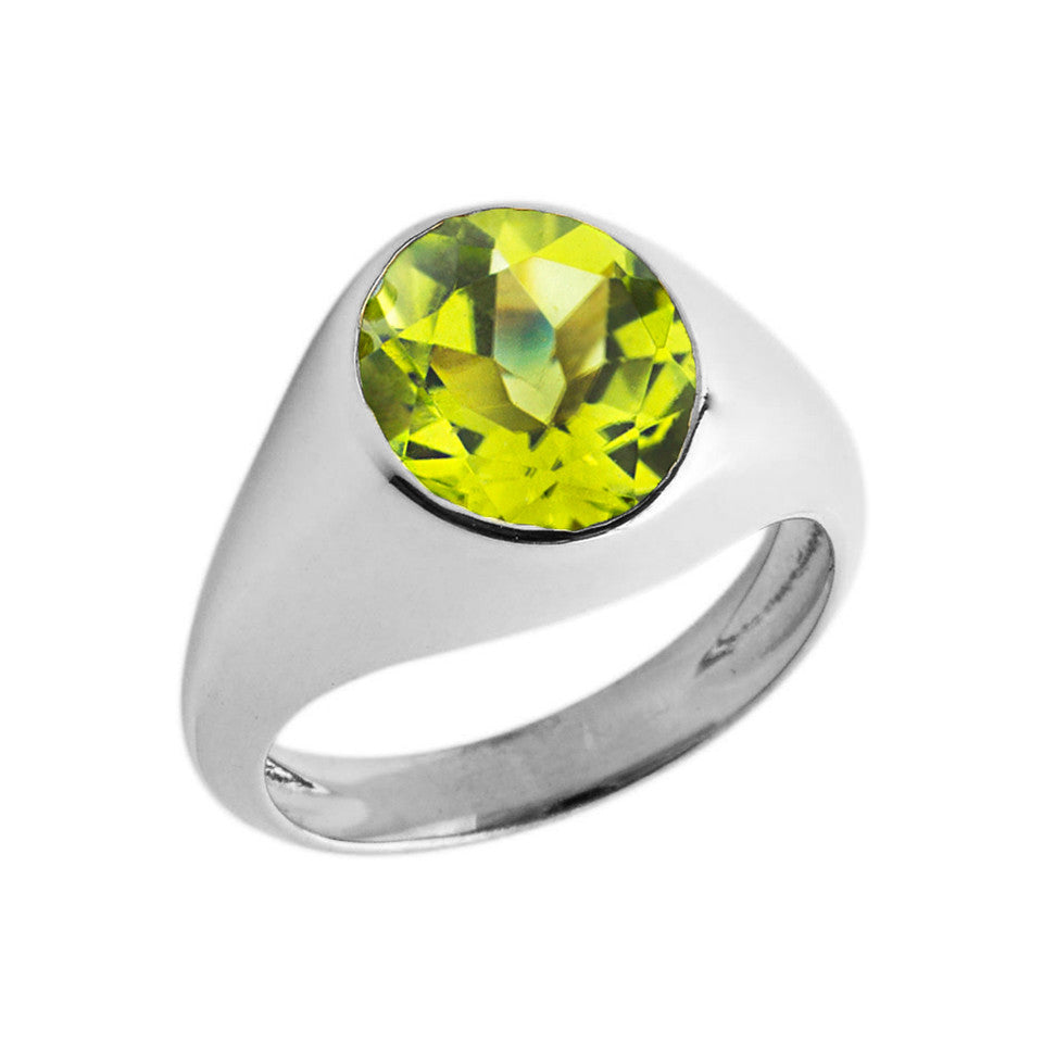 Birthstone Gentleman's Pinky Ring in Sterling Silver, view 11