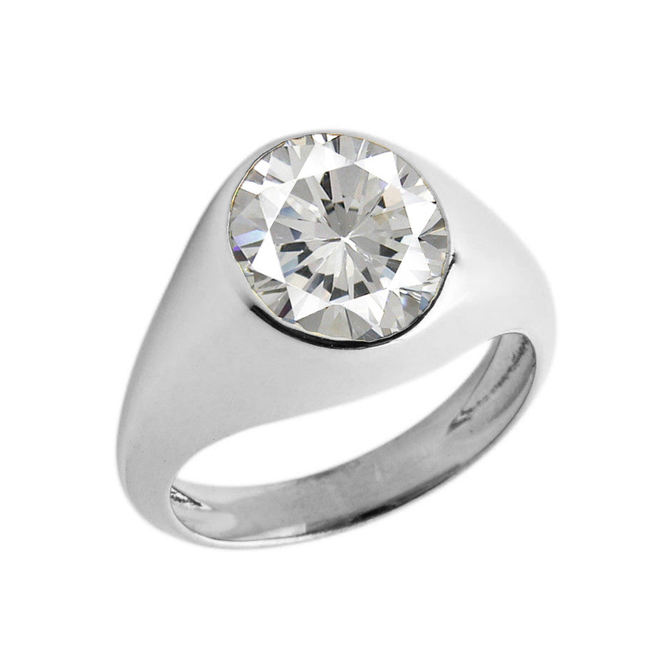 Birthstone Gentleman's Pinky Ring in Sterling Silver, view 12