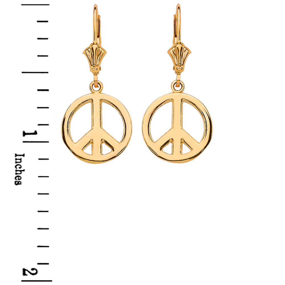 Boho Peace Sign Earrings, view 2