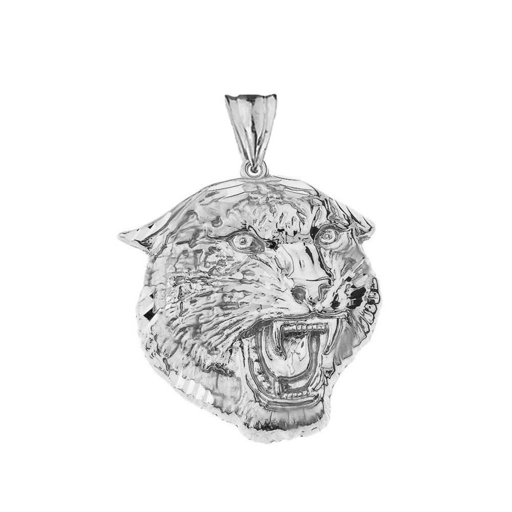 Bold Jaguar Statement Pendant Necklace in Sterling Silver (Large), view 2