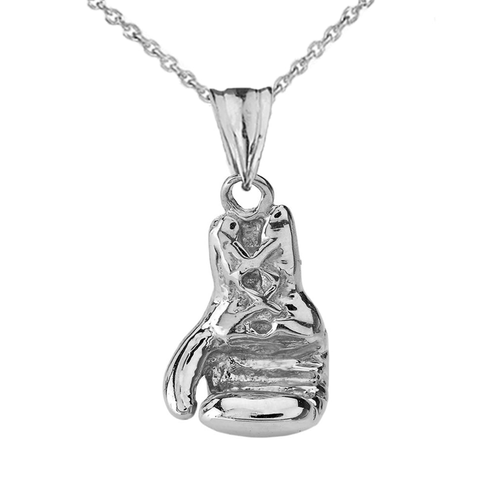 Boxing Glove Pendant Necklace in Sterling Silver