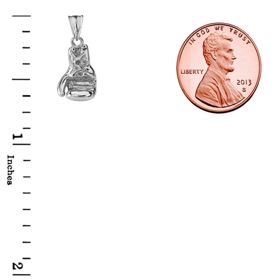 Boxing Glove Pendant Necklace in Sterling Silver, view 4