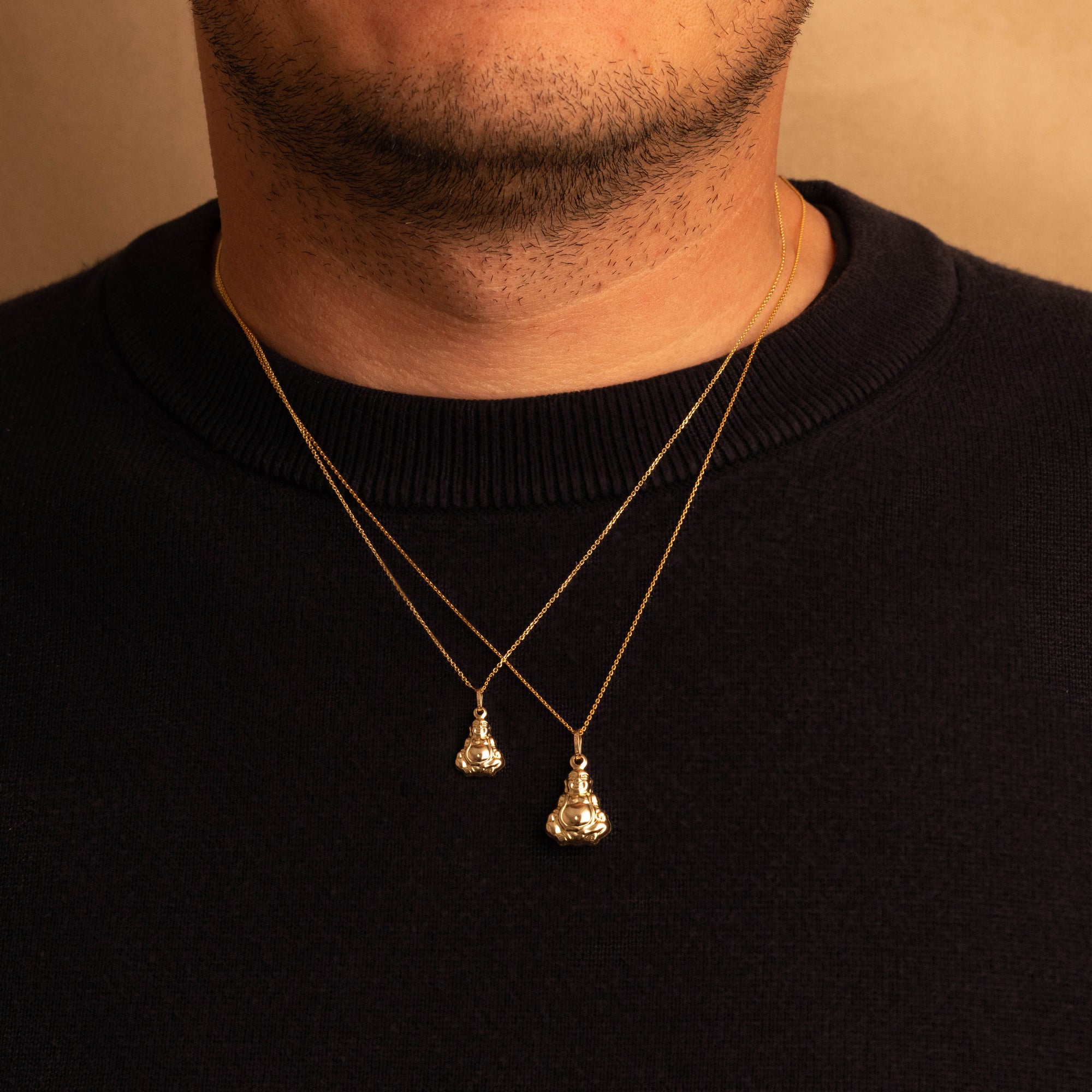 Buddha Necklace in 14K Gold, view 3