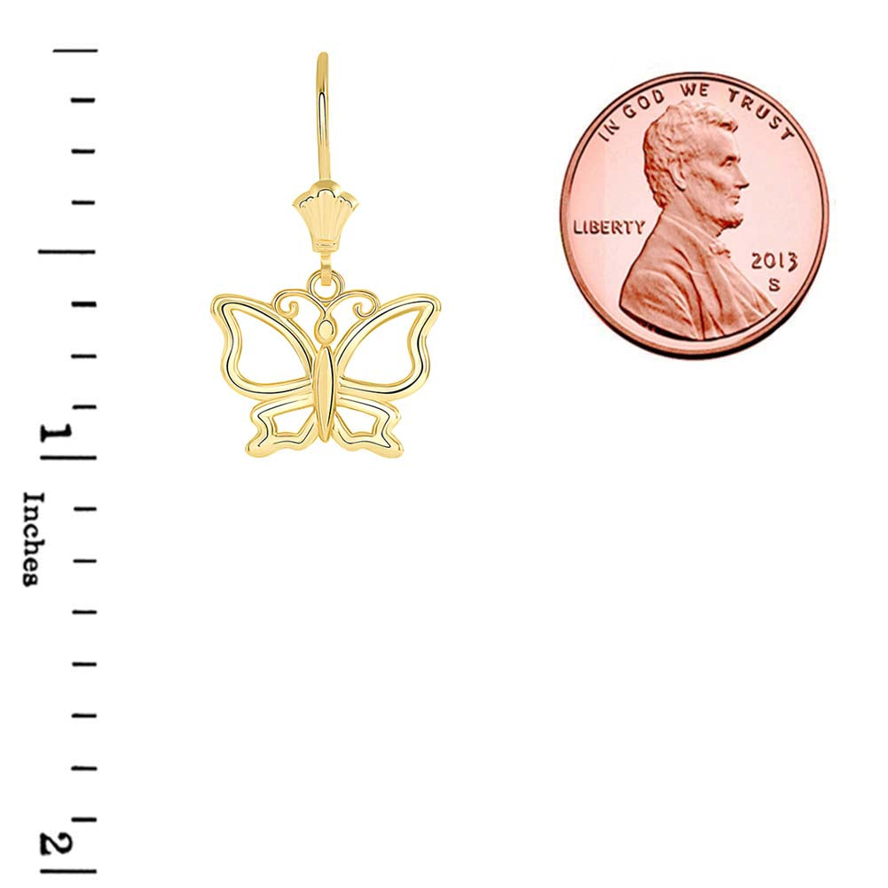 Butterfly Leverback Earrings, view 2