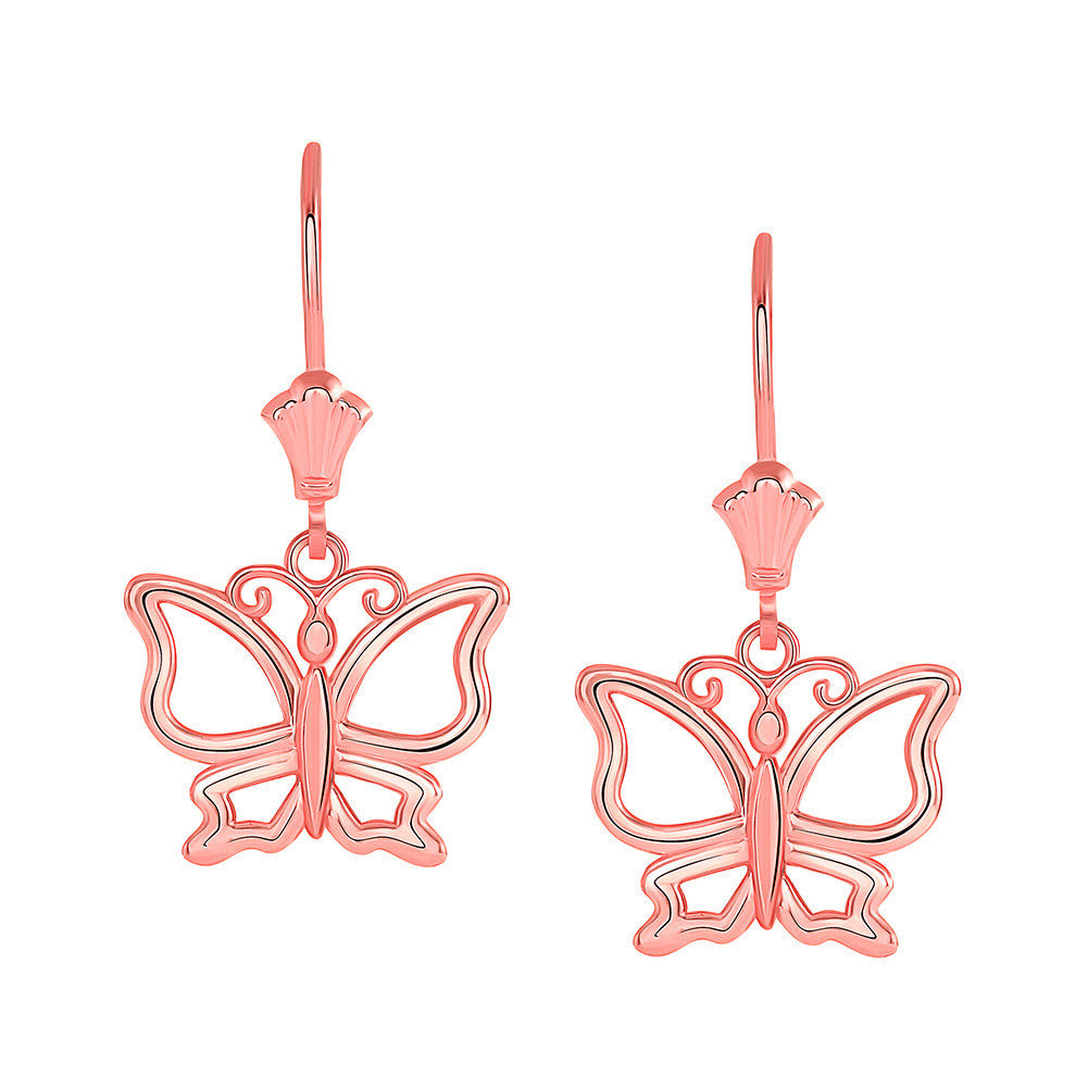 Butterfly Leverback Earrings, view 3
