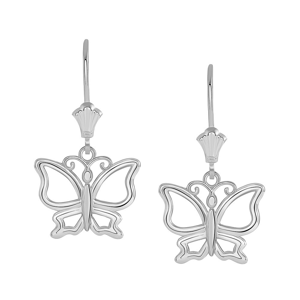 Butterfly Leverback Earrings, view 4