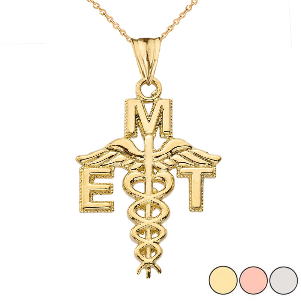 Caduceus EMT Pendant Necklace in Gold