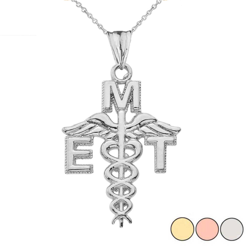 Caduceus EMT Pendant Necklace in Gold, view 3