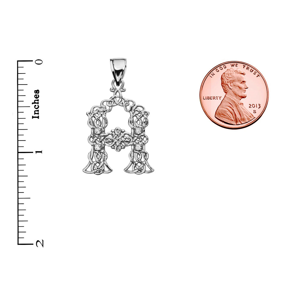 Celtic Knot Initial Pendant Necklace in Sterling Silver (A-Z), view 3